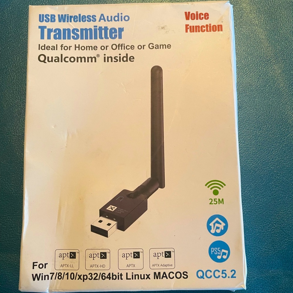 USB Wireless Audio Trasmitter for pc, tv, and video game consoles.
